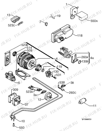 Взрыв-схема посудомоечной машины Privileg 941778_1035 - Схема узла Electrical equipment 268